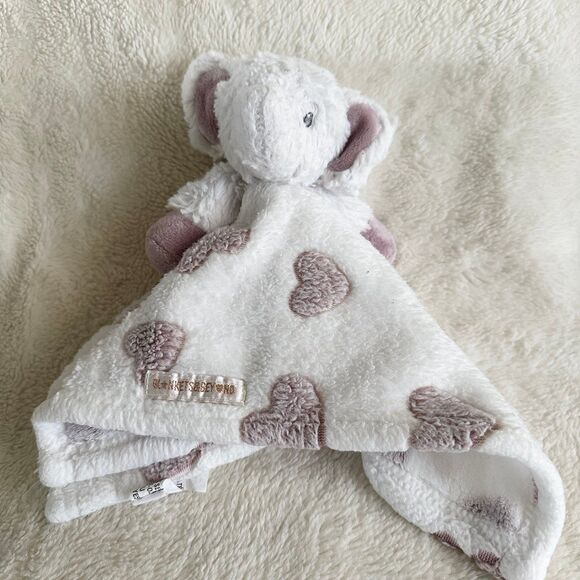 Blankets and Beyond Elephant Baby Security Blanket Lovey Plush Pink Hearts - Picture 4 of 6
